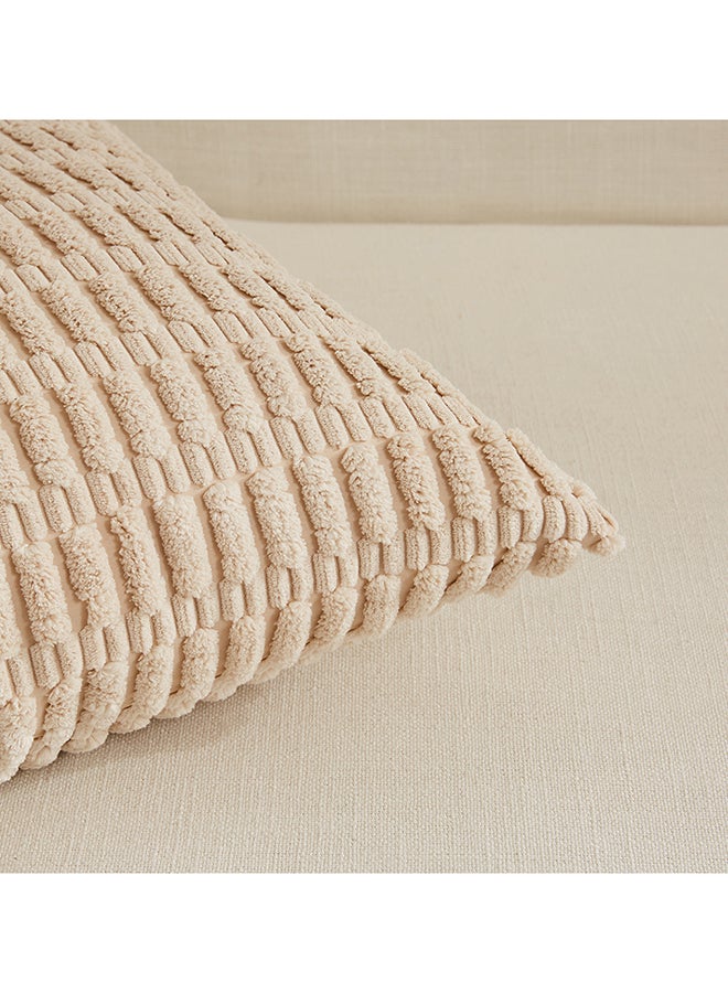 Fancy Homi مجموعة من 4 أغطية وسائد زخرفية للكنبة، السرير والأريكة، تصميم ناعم من قماش الكوردuroy، تصميم جمالي وحديث - 45x45 سم - محايد - Image 4