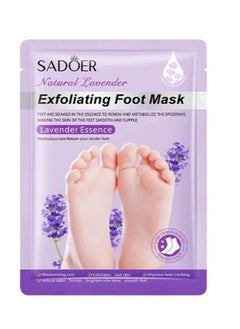 SADOER Pack Of 3 Natural Lavender Exfoliating Foot Mask, Multi-Whitening Essence Energy, Intensive Nourishment And Care Of Foot, Anti-cracking, Hydrating And Repairing  - Image 2