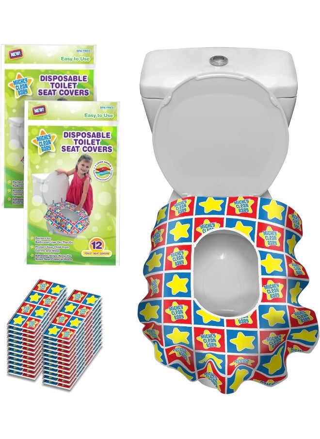 Mighty Clean Baby Mighty Clean Baby Disposable Toilet Seat Covers, 24 count (2 Packs of 12 Covers)  - Image 1