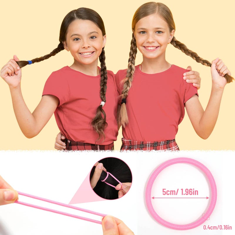 Anezus 200 Pcs Hair Ties for Women Girls Hair Elastics Hair Bands Ponytail Holders Hair Rubber Bands for Thick Straight Curly Hair (Multi-colored) - Image 3