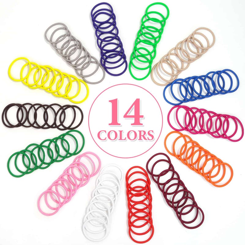 Anezus 200 Pcs Hair Ties for Women Girls Hair Elastics Hair Bands Ponytail Holders Hair Rubber Bands for Thick Straight Curly Hair (Multi-colored) - Image 2