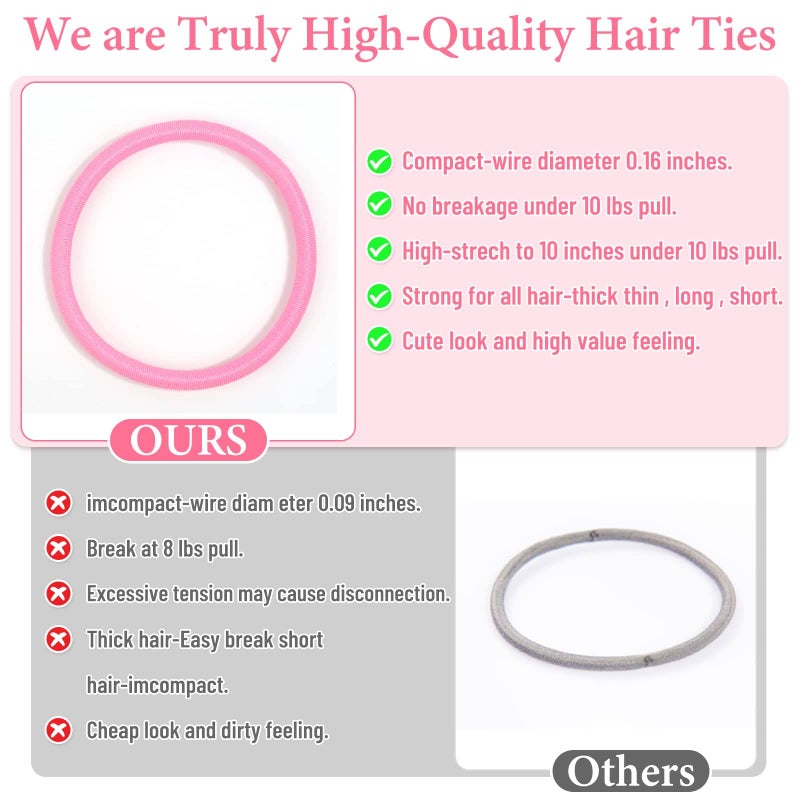 Anezus 200 Pcs Hair Ties for Women Girls Hair Elastics Hair Bands Ponytail Holders Hair Rubber Bands for Thick Straight Curly Hair (Multi-colored) - Image 4