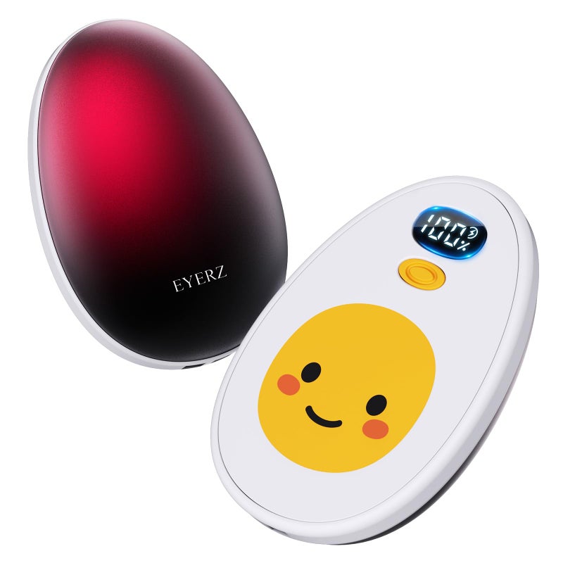 EYERZ Hand Warmers Rechargeable 2 Pack, Egg Electric Hand Warmers with LED Display & 4 Heat Levels, Magnetic Hand Heater for Women, Kids, Men, Raynauds Essentials, Gifts for Christmas, Birthday, Valentine - Image 1