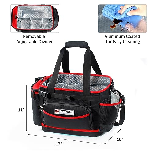 FRECOLSH Large BBQ Organizer with Molded Hard Base Compatible with Blackstone Outdoor Utensil Bag for Camping Picnic Tailgating Portable Cooking Accessories Tote Gift for Men - Image 3