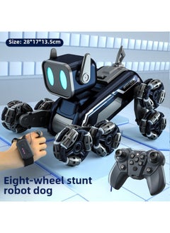 Generic Remote Control Machine Eight Wheel Stunt Dog 2.4G Swing Arm Climbing Car Boy Electronic Pet Children's Toys-Color:Blue Eight-wheel Stunt Mechanical Dog-dual Control-Specifications:Luxurious Three Batteries  - Image 2