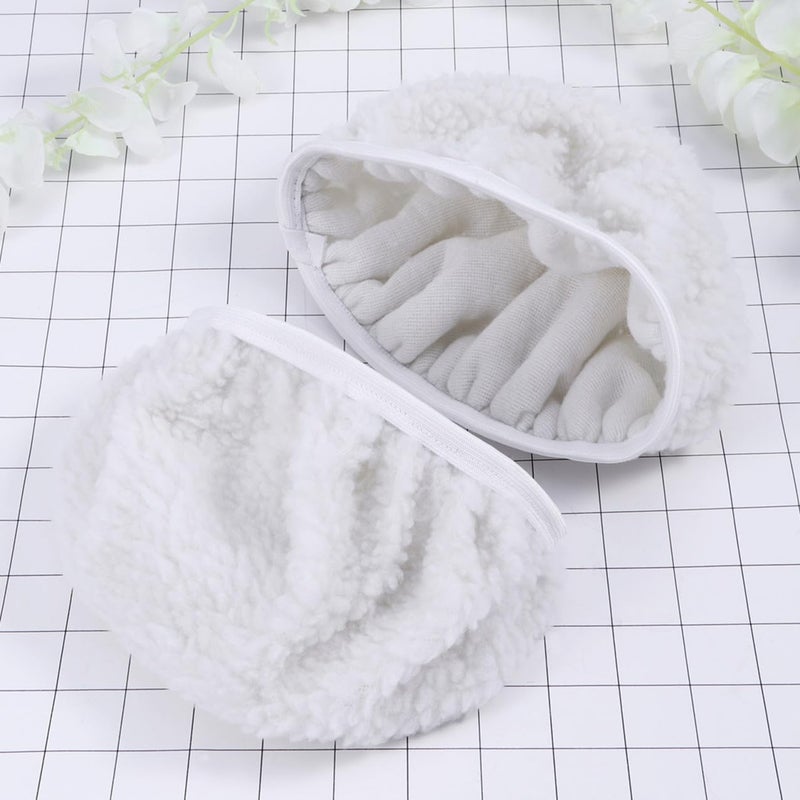 Alipis 5pcs Polishing Bonnets Pads Wax Applicator for Car Detailing White Microfiber Buffing Pad for Scratch Removal and Waxing - Image 4