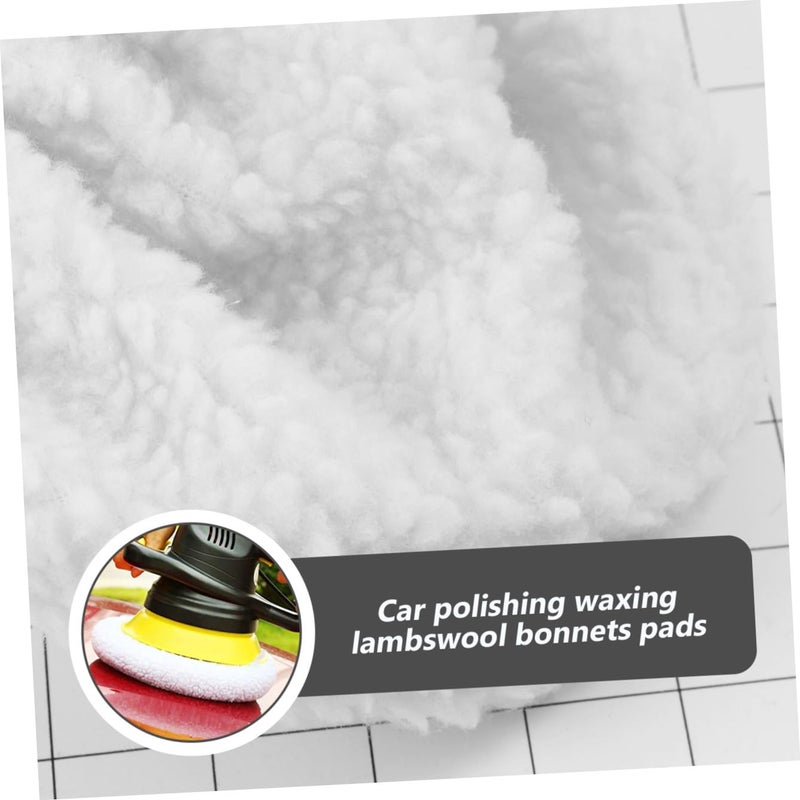 Alipis 5pcs Polishing Bonnets Pads Wax Applicator for Car Detailing White Microfiber Buffing Pad for Scratch Removal and Waxing - Image 3