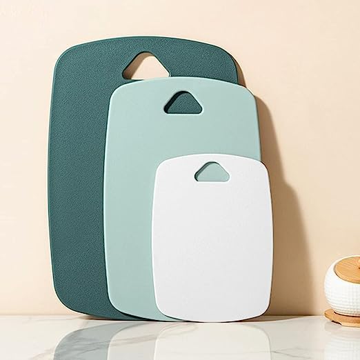 SHFTI Plastic Cutting Board Set of 3 Cutting Boards for KitchenThick Chopping Boards for MeatVeggiesFruitswith Easy Grip HandleNonSlip Dishwasher SafSuitable for Outdoor Camping3 PCSGreen