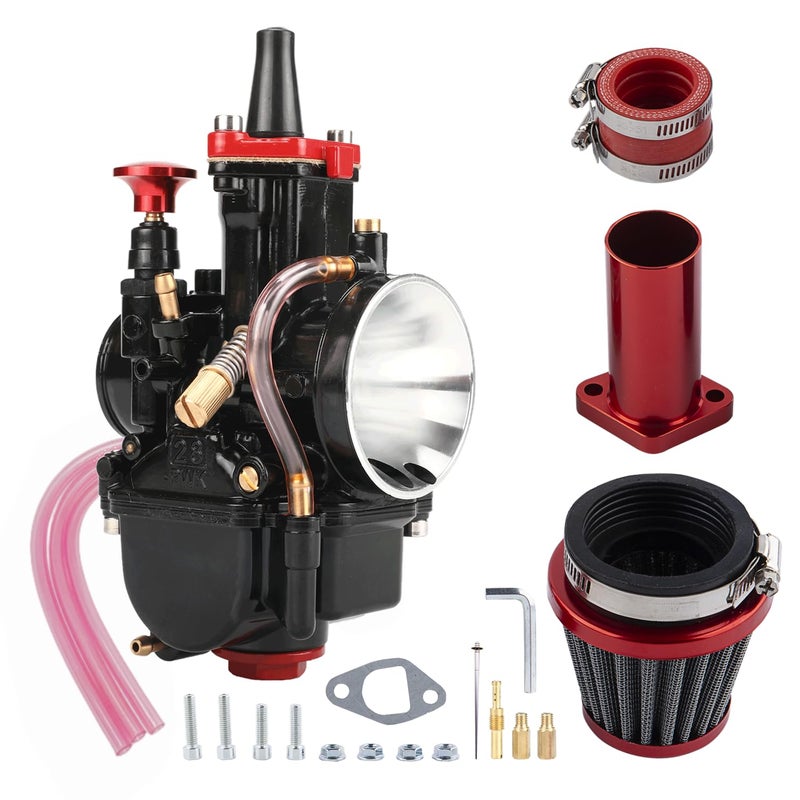 QXBER PWK28mm Carburetor Kit for Predator 212, Upgrade for Coleman Predator 196cc 212cc 224cc Engine, Baja Warrior MB200 KT196 GX160 6.5hp Engine with Intake Manifold 48mm Air Filter - Image 1