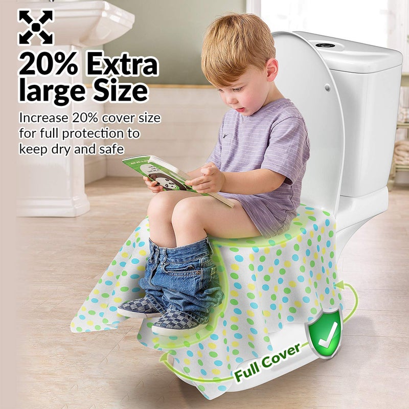 Gimars 20 Packs XL Large Full Cover Disposable Travel Toilet Potty Seat Covers - Individually Wrapped Portable Potty Shields for Adult, The Pregnant, Kids and Toddler Potty Training - Image 2