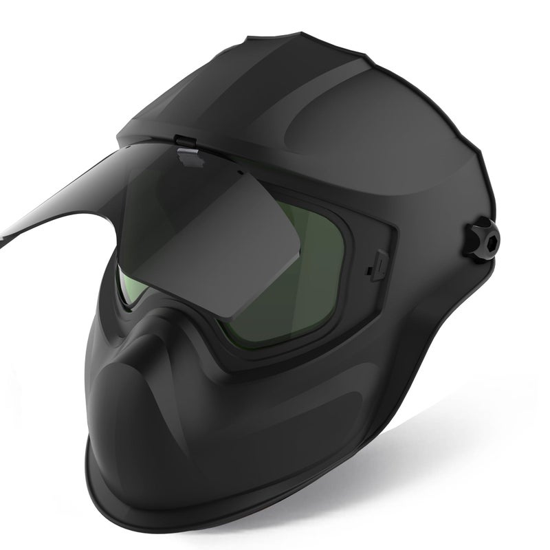 Shine STAWAR 9# Grinding Face Shield, Lightweight Cutting Face Shield with Anti-Fog & Scratch Resistance Lens Face Shield Mask for Grinding, Cutting, Woodworking (DIN 1, Black) (DIN 2&DIN 8, Black) - Image 1