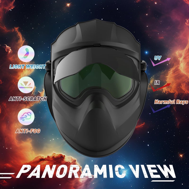 Shine STAWAR 9# Grinding Face Shield, Lightweight Cutting Face Shield with Anti-Fog & Scratch Resistance Lens Face Shield Mask for Grinding, Cutting, Woodworking (DIN 1, Black) (DIN 2&DIN 8, Black) - Image 3