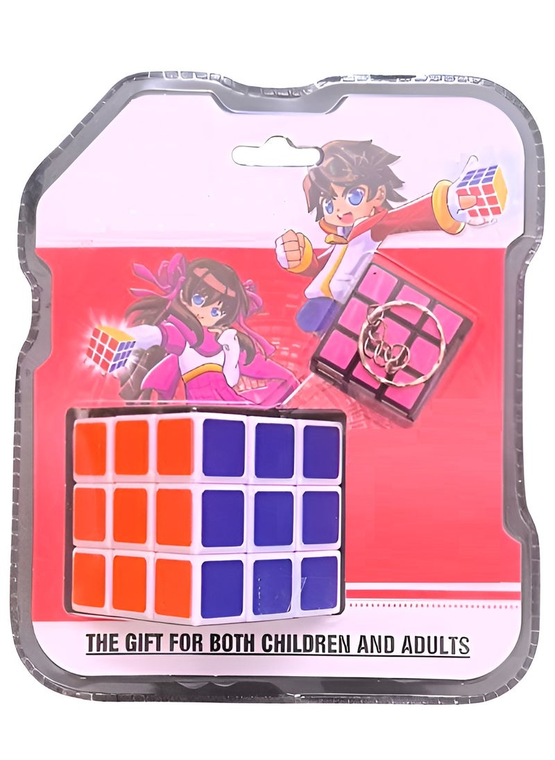 3x3x3 Rubik Cube Puzzle – Educational Brain Teaser Toy for Kids & Adults – Classic Sticker Cube with Bonus Mini Keychain Cube – Smooth Turning Rubik Style Cube for Beginners & Pros – Cognitive Development Toy for Ages 3+ – Anti-Stress Fidget Cube for Focus & Fun – Ideal Gift for Boys & Girls – Cube Series Puzzle Game for Learning & Entertainment