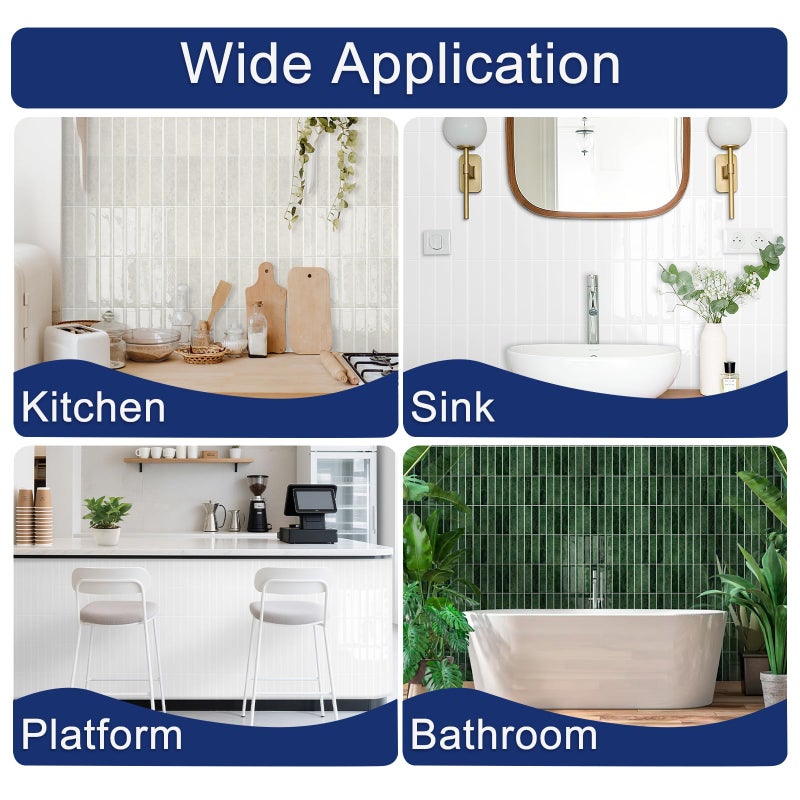 MORCART Upgraded Peel and Stick Backsplash, 10 Sheets of 11.8"x11.8" - 3D Adhesive Waterproof Wall Tiles for Kitchen Countertop, Bathroom, Subway Tiles, Gray-Apricot - Image 5