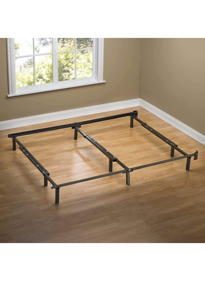 Compack Metal Adjustable Bed Frame 7 Inch Support Bed Frame For Box Spring And Mattress Set Twin Full Queen