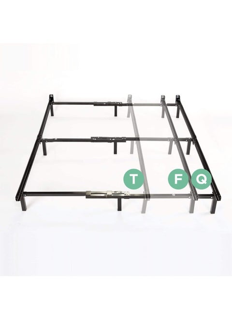 Compack Metal Adjustable Bed Frame 7 Inch Support Bed Frame For Box Spring And Mattress Set Twin Full Queen