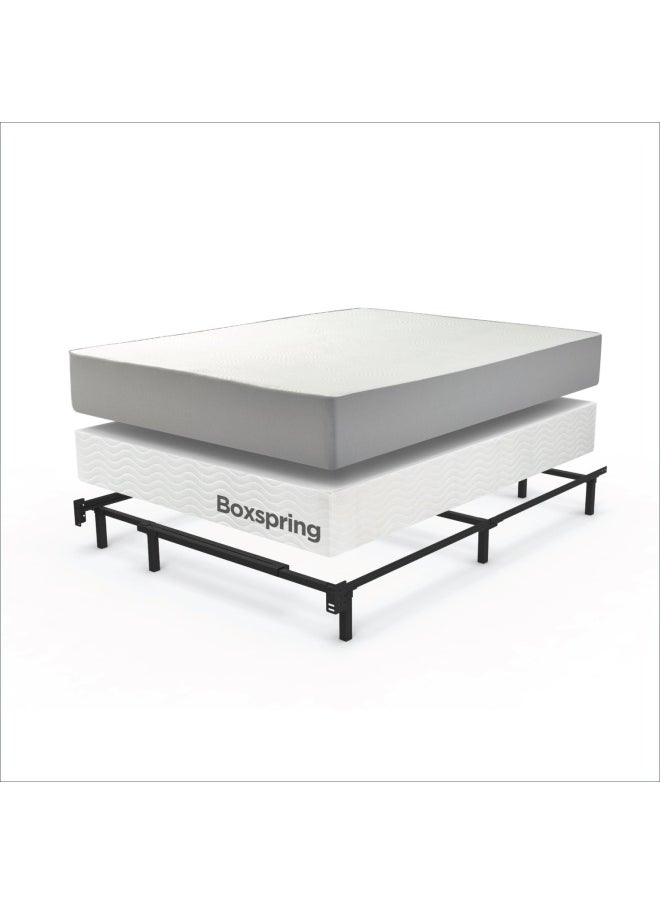 Compack Metal Adjustable Bed Frame 7 Inch Support Bed Frame For Box Spring And Mattress Set Twin Full Queen