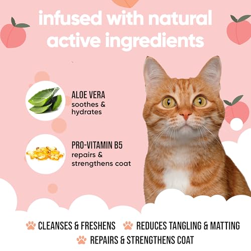 Buddycare Peach Cat Shampoo - Deep Cleansing Shampoo for Cats - Fruity Scented - with Aloe Vera and B5 (16.90oz) - Image 3