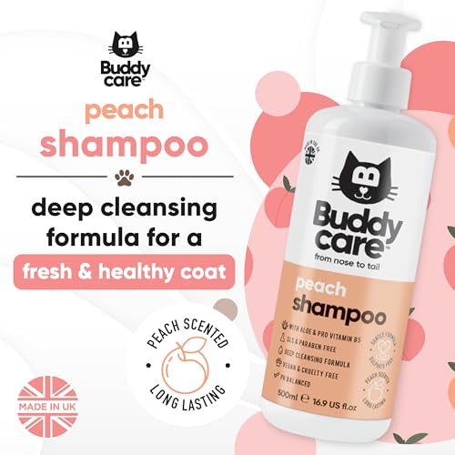 Buddycare Peach Cat Shampoo - Deep Cleansing Shampoo for Cats - Fruity Scented - with Aloe Vera and B5 (16.90oz) - Image 2