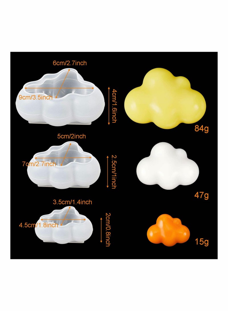 KASTWAVE 6 Pieces 3D Cloud Silicone Mold Cloud Shape Mould Chocolate Sky Theme Mold for Candy, Candle, Soap, Lotion Bar, Fondant, Ice Cube - Image 2