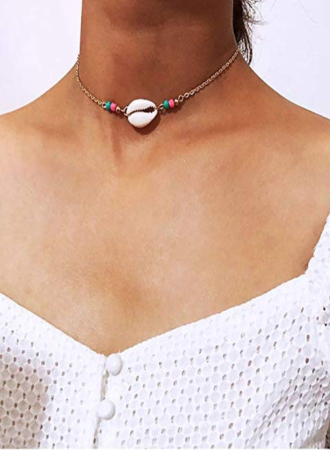 fabula by OOMPH Jewellery Gold Tone Sea Shell Bead Bohemian Fashion Choker Necklace for Women & Girls (NOIS2R4) - Image 4