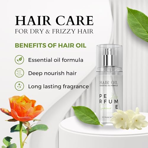 benatu Hair Perfume Oil for Women (Lily Sandalwood), Argan Oil Heat Protection Spray for Dry, Damaged, Firzzy Hair Care, Long Lasting Fragrance Mist with Keratin & Elastin for Nourish & Smooth 2.7 fl oz - Image 5
