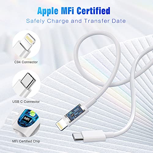 APFEN USB C to Lightning Cable [Apple MFi Certified] 2Pack 6FT iPhone Fast Charger Cable Power Delivery Type C Charging Cord Compatible with iPhone 14 13 13 Pro Max 12 12 Pro Max 11 XS XR X 8 - Image 2