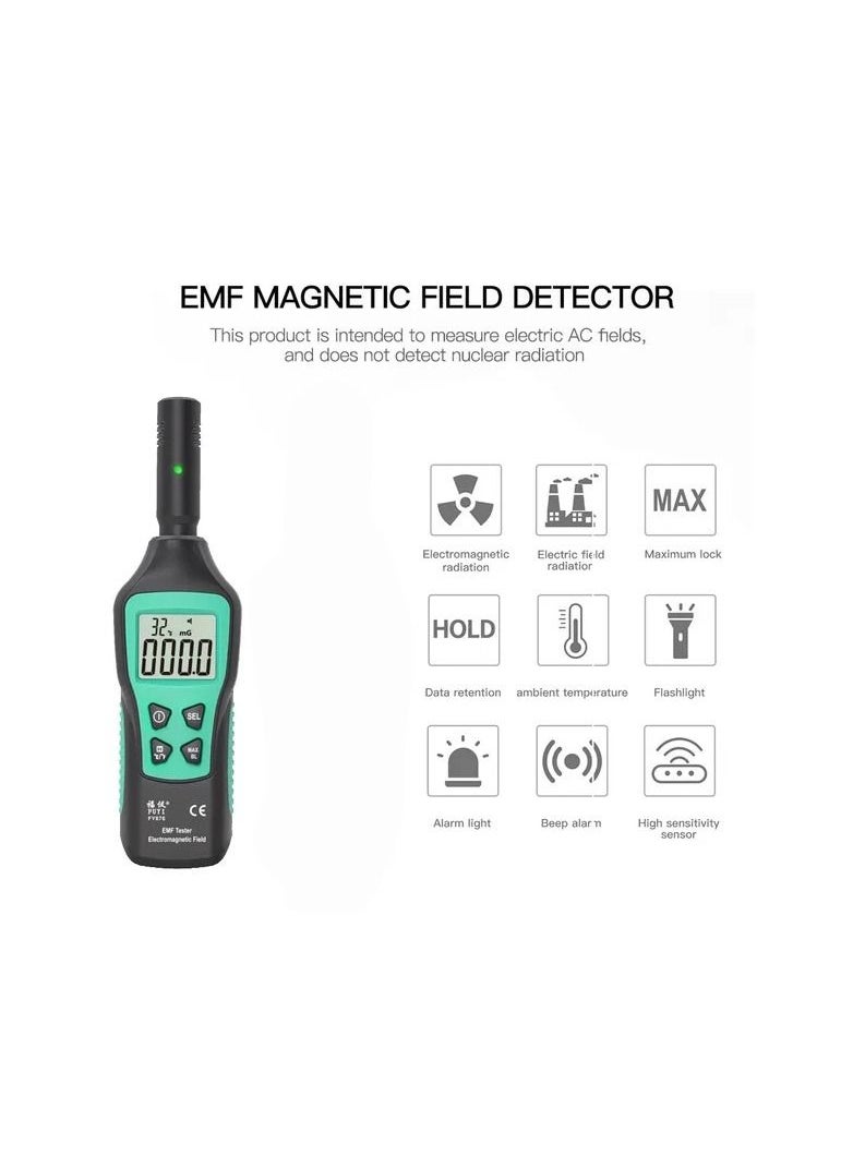 Generic 1-Piece EMF Meter Electromagnetic Radiation Detector,Household Handheld High Precision Electromagnetic Wave Radiation Tester  - Image 1
