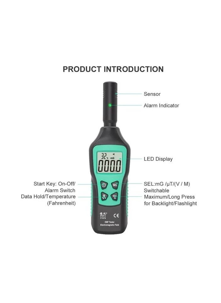 Generic 1-Piece EMF Meter Electromagnetic Radiation Detector,Household Handheld High Precision Electromagnetic Wave Radiation Tester  - Image 5