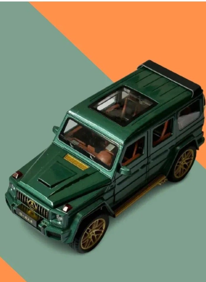 صندوق العاب سيارة مرسيدس بنز G63 AMG موديل، سيارة لعبة من سبائك الزنك قابلة للسحب للخلف مع صوت وإضاءة للأطفال والأولاد والبنات كهدية - Image 1