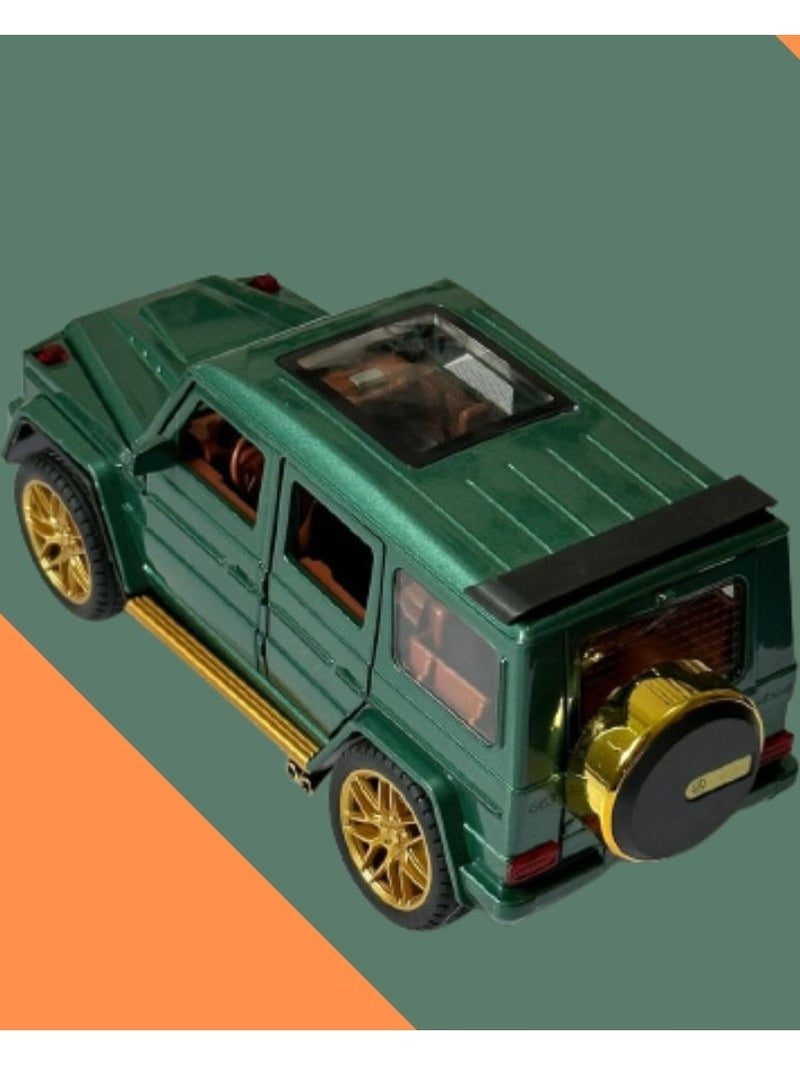 صندوق العاب سيارة مرسيدس بنز G63 AMG موديل، سيارة لعبة من سبائك الزنك قابلة للسحب للخلف مع صوت وإضاءة للأطفال والأولاد والبنات كهدية - Image 2