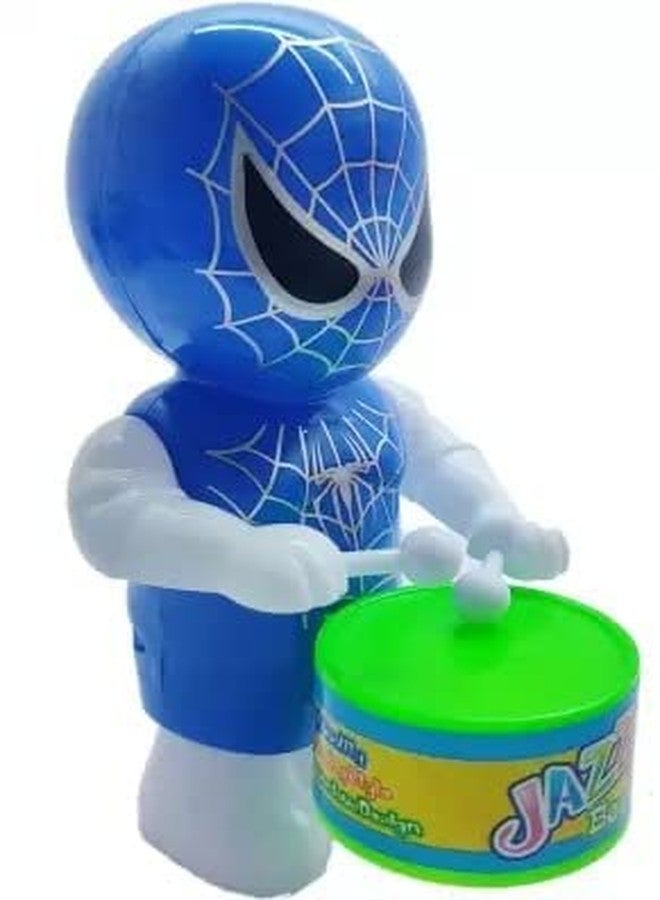 Shanvi Toys Dancing Action Key Operated Musical Toys for Kids Boy and Baby Girls Musical Drummer Toys Multi Color ((Blue Spider)) - Image 1
