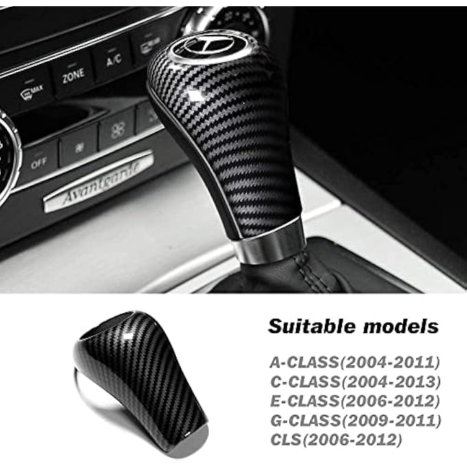rayihni ELECDON Carbon Fiber Car Gear Shift Knob Cover Sticker Interior Trim for Mercedes Benz W204 W212 A G E C Class CLS Accessories 1 Piece Black - Image 5