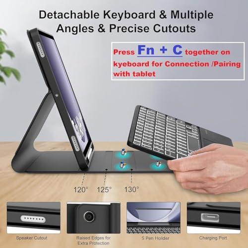 typecase Keyboard case for iPad Air 11 (M4/M3/M2, 2026/2025/2024), Air 5th/4th & Pro 11(4th/3rd/2nd/1st) with Trackpad & 7-Colors Backlit, Magnetic Detachable Wireless Bluetooth, Pen Holder-Black'26 - Image 3