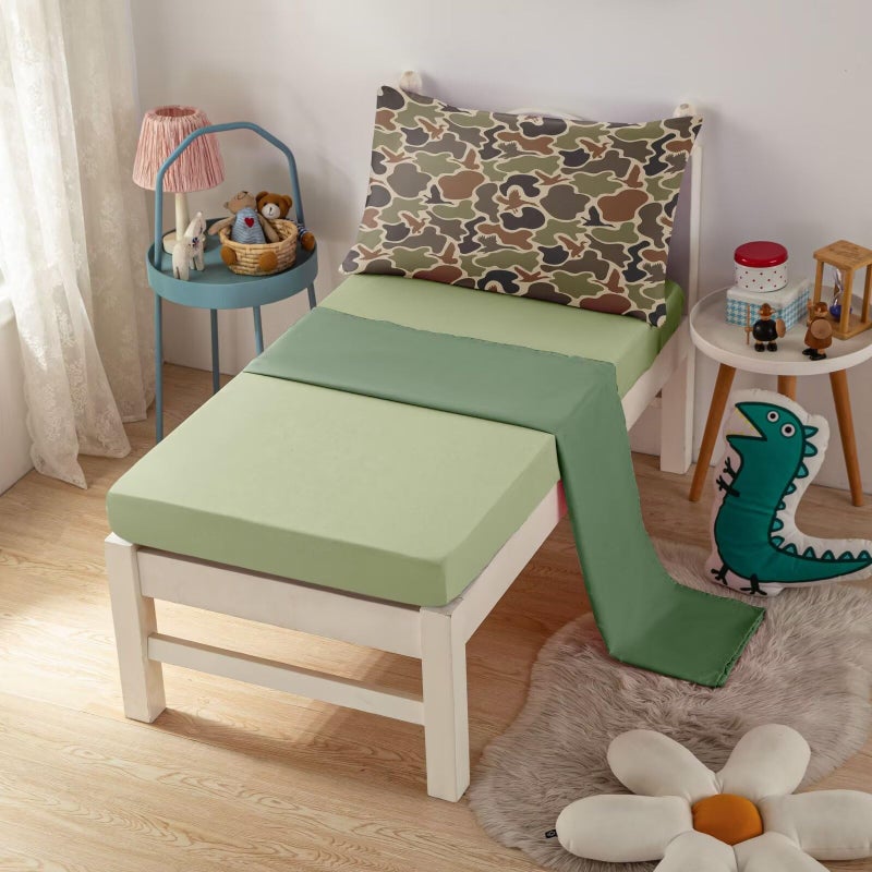 CKOU CCOO 4 Pieces Toddler Duck Camo Bedding Set for Boys,Hunting Camouflage Toddler Comforter Set for Kids Bed in a Bag Includes Comforter, Flat Sheet, Fitted Sheet and Pillowcase - Image 5
