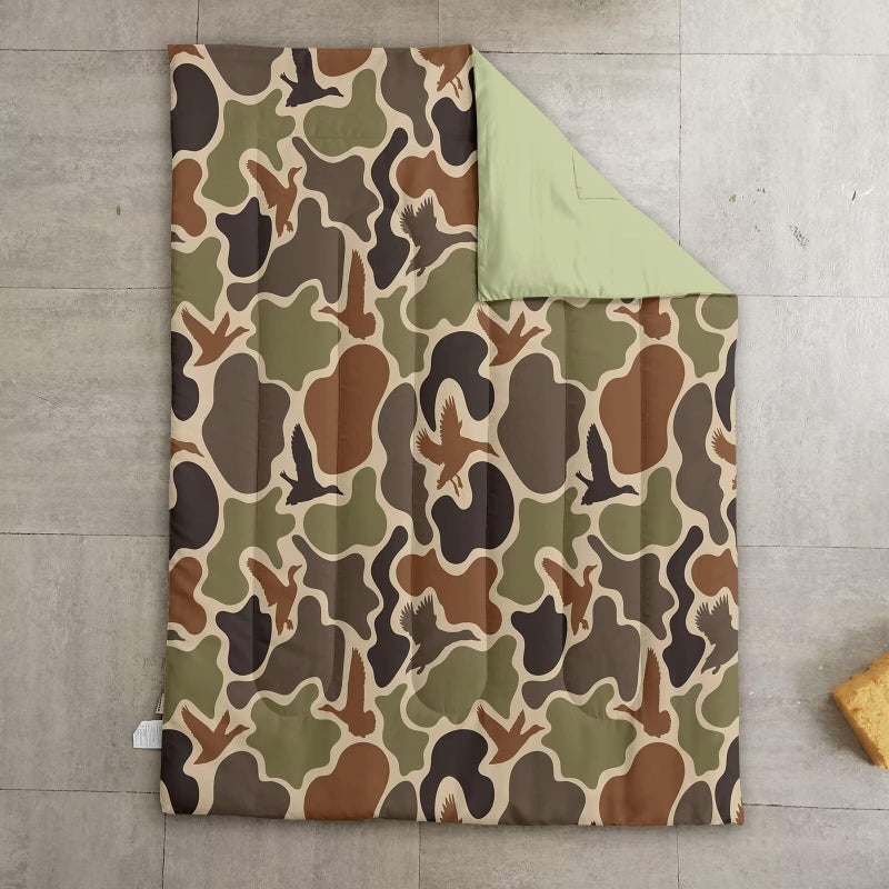 CKOU CCOO 4 Pieces Toddler Duck Camo Bedding Set for Boys,Hunting Camouflage Toddler Comforter Set for Kids Bed in a Bag Includes Comforter, Flat Sheet, Fitted Sheet and Pillowcase - Image 3