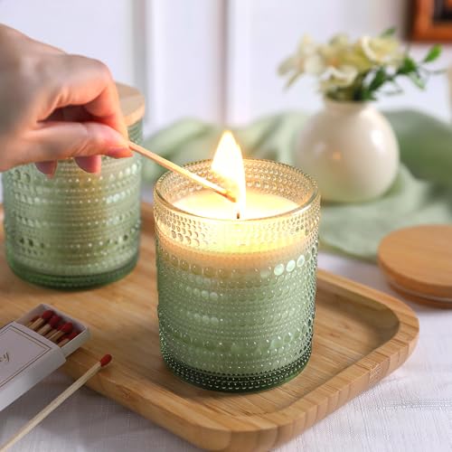 DARJEN 12 Pack Green Candle Jars for Making Candles- 8 OZ Empty Glass Candle Making Jars with Bamboo Lids and Labels, Candle Containers Candle Making Jars for DIY Gifts - Image 5
