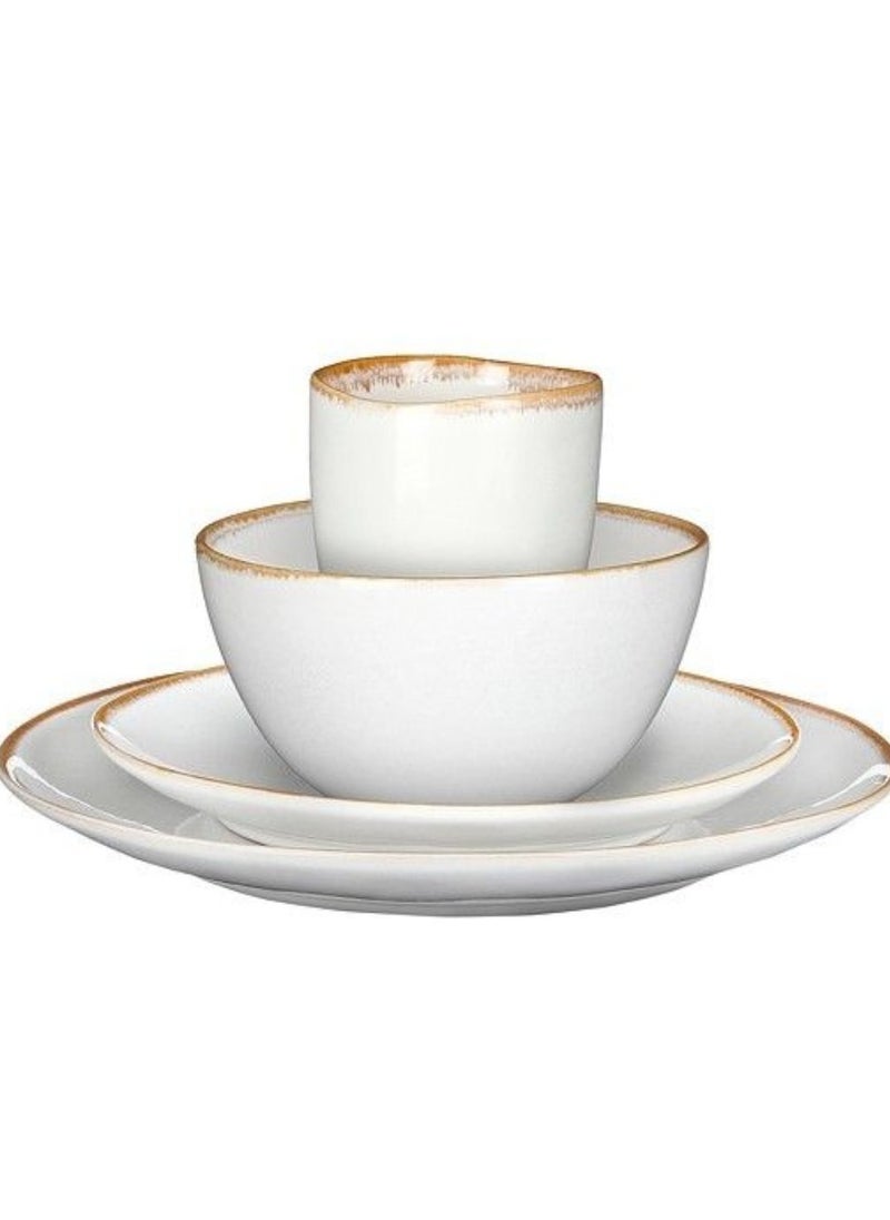 Suncoast Tabo Modern Dinnerware Set 16 Pcs White 