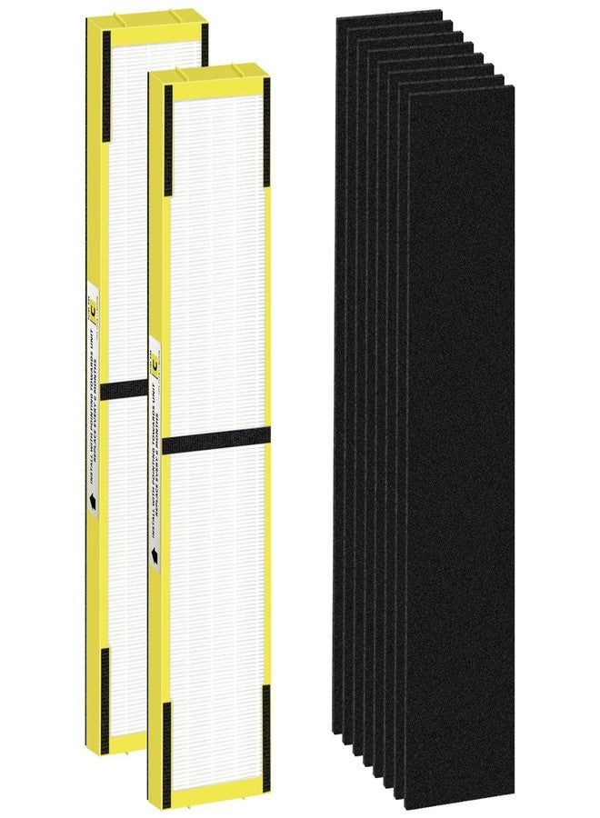 Pulluty FLT5000 Replacement Filter C for Germ-Guardian Air Purifier AC5000 AC5000E AC5250PT AC5350B AC5350BCA AC5350W AC5300B,2 True H13 HEPA Filters+8 Activated Carbon Pre-Filters - Image 1