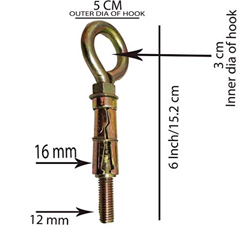 Pure Source India Brass Swing Anchor Fasteners Hook for Hanging Swing, 12 mm, Gold - Image 3