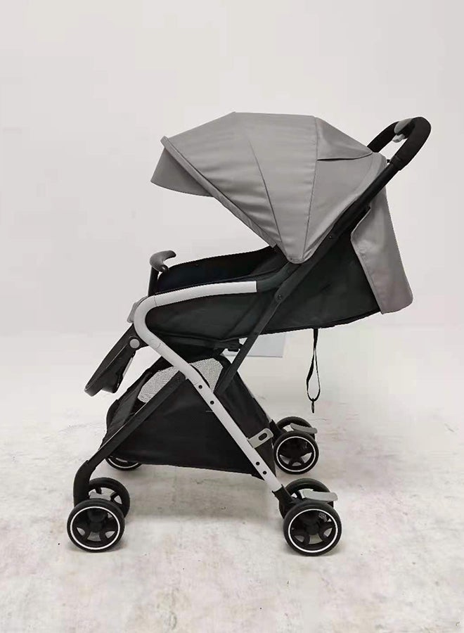 babytrend High Landscape Stroller,( 0m+ and above) , Compact Fold, 5-Point Harness, Reclining Seat, Telescoping Handle - Grey - Image 4