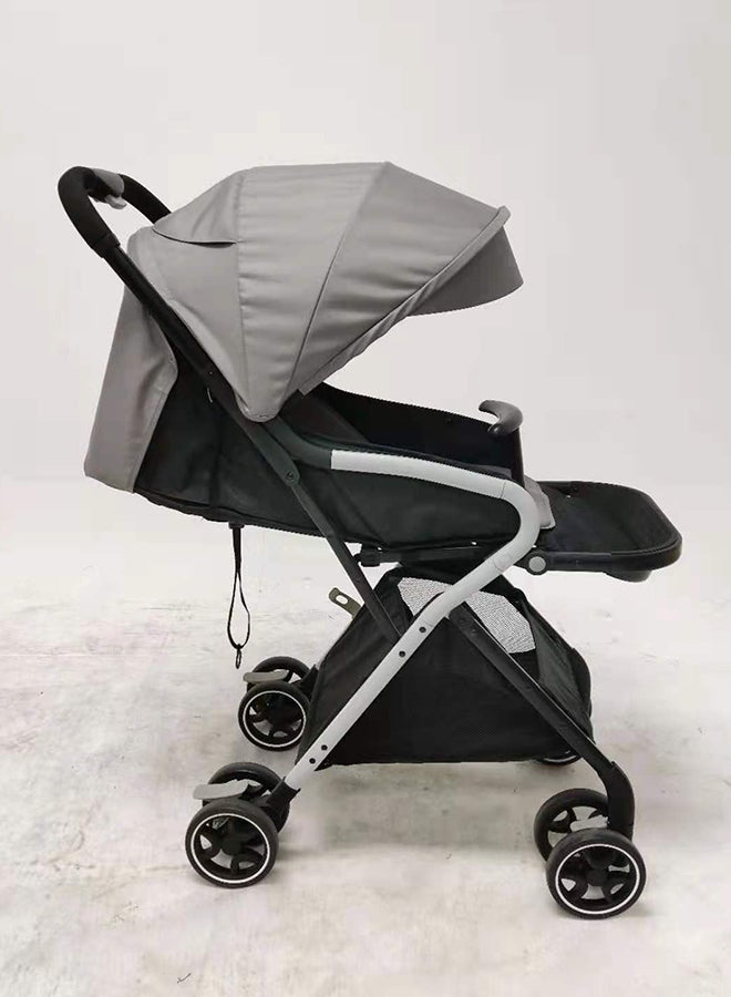 babytrend High Landscape Stroller,( 0m+ and above) , Compact Fold, 5-Point Harness, Reclining Seat, Telescoping Handle - Grey - Image 5