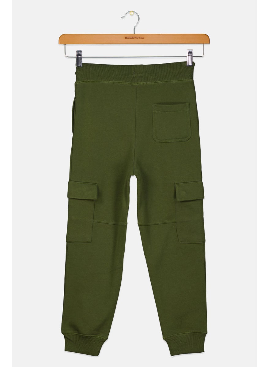 Pepe Jeans - Kids Boy Regular Fit Solid Jogger Pant, Olive - Image 1