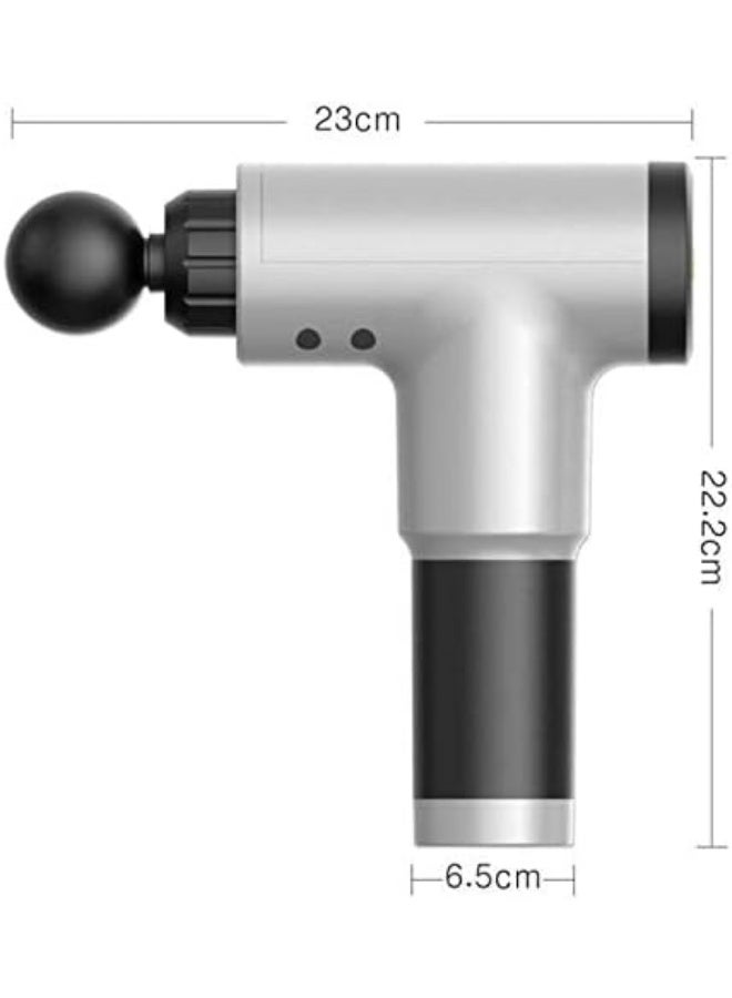 جهاز تدليك عضلات كهربائي – محمول وقابل لإعادة الشحن – لون أبيض – للياقة البدنية واستشفاء العضلات - Image 2