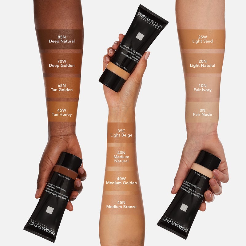 Dermablend Leg and Body Makeup Foundation with SPF 25, 45N Medium Bronze, 3.4 Fl. Oz. - Image 4