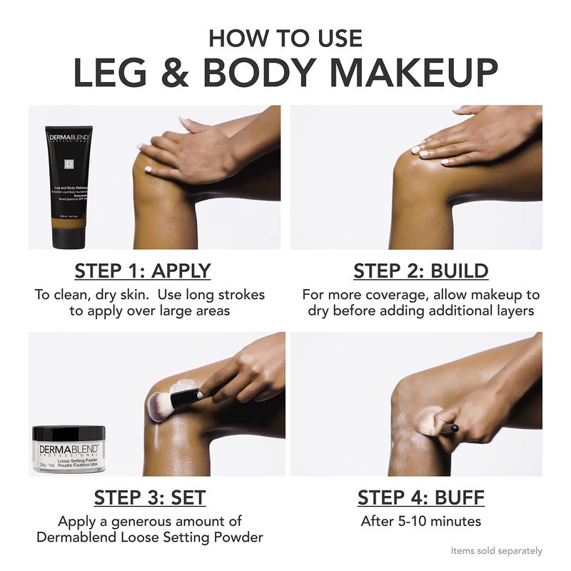 Dermablend Leg and Body Makeup Foundation with SPF 25, 45N Medium Bronze, 3.4 Fl. Oz. - Image 5