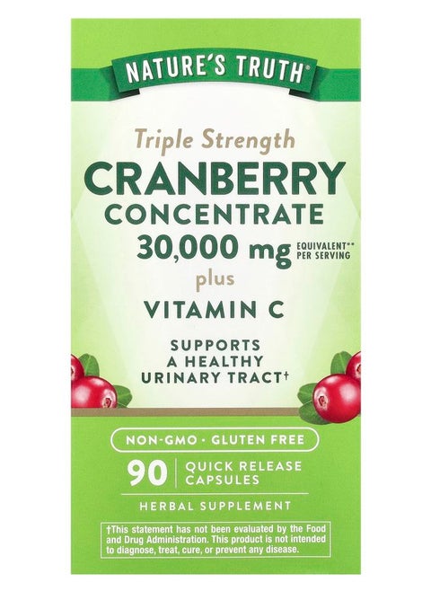 Cranberry Concentrate Plus Vitamin C Triple Strength 90 Quick Release Capsules