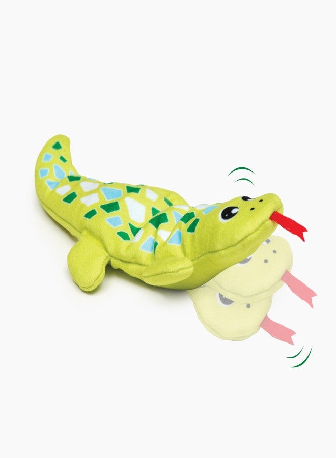 Catit Groovy Gecko Interactive Cat Toy - Flopping Motion Toy with Catnip & Silvervine, USB Rechargeable, Motion Sensor, Washable Cover - Green - Image 1