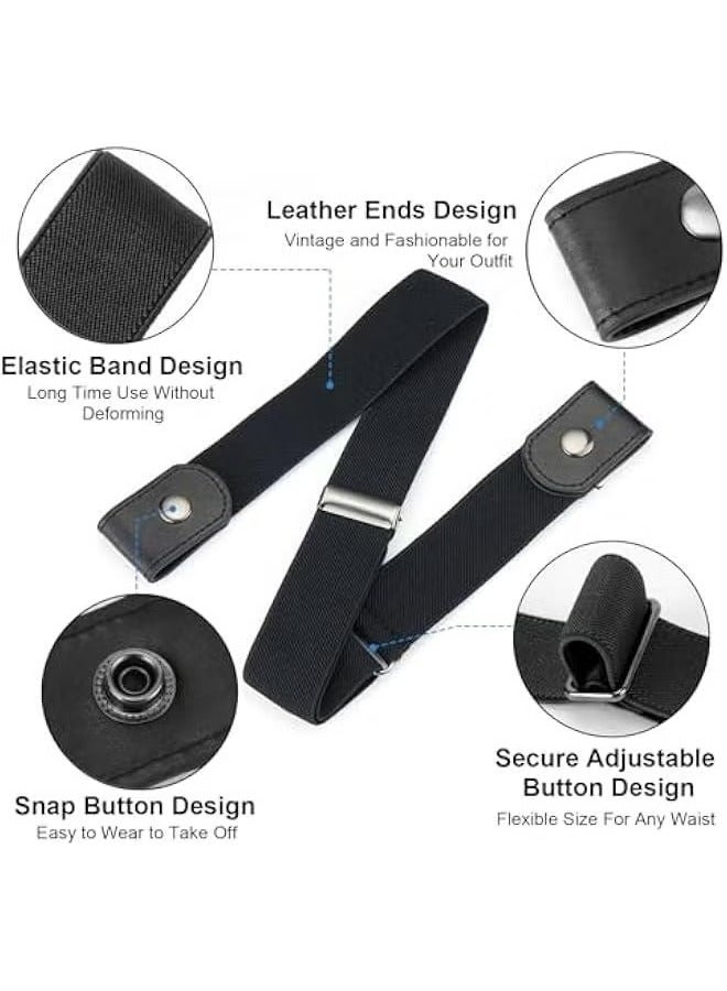 ELFSA 2 Pc No Trace Invisible Elastic Belt Casual Unisex Comfortable Waistband Jeans Pants Women Outdoor Decorative Stretch Belt  - Image 4