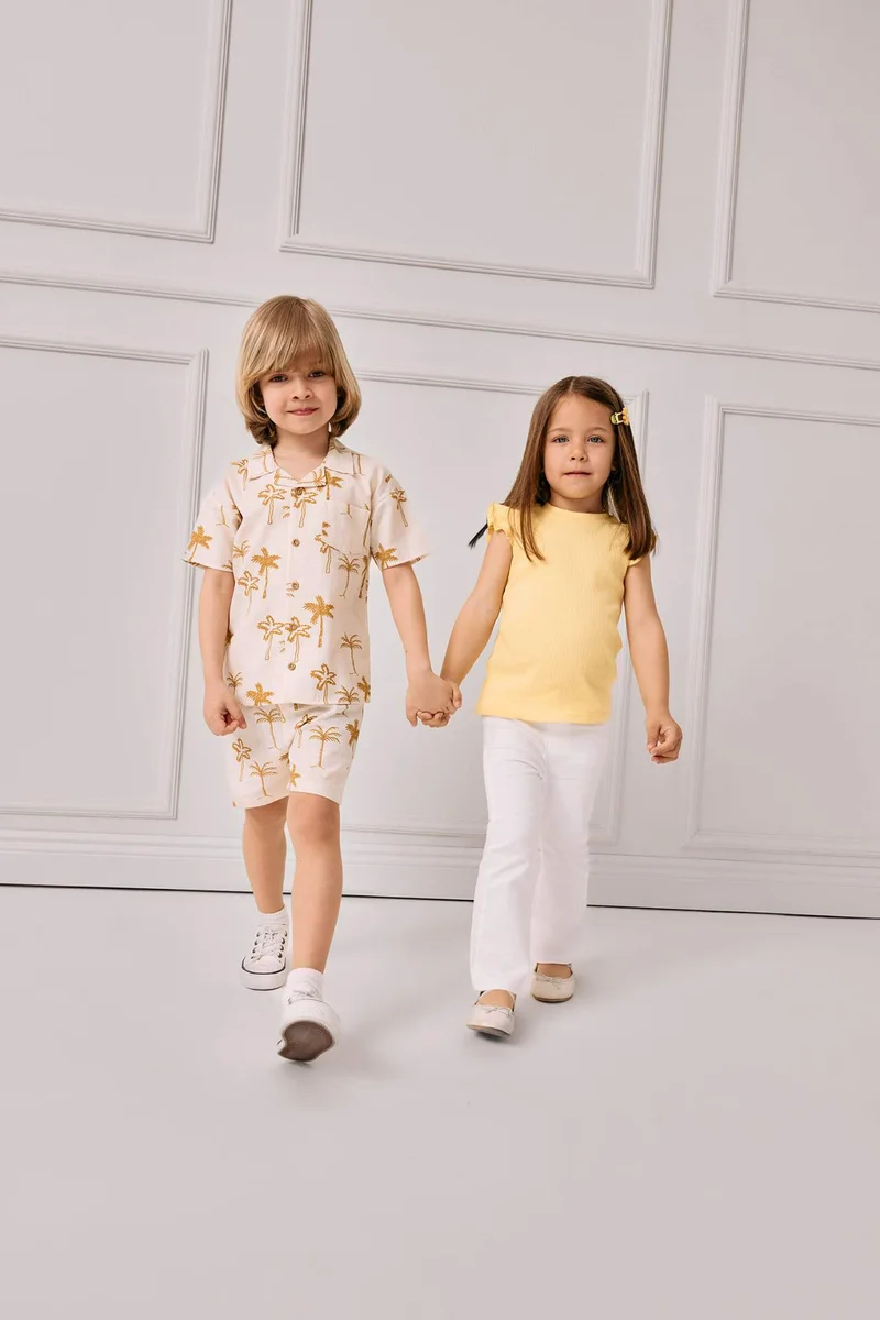 ديفاكتو Baby Girl Flare Fit Gabardine Trousers